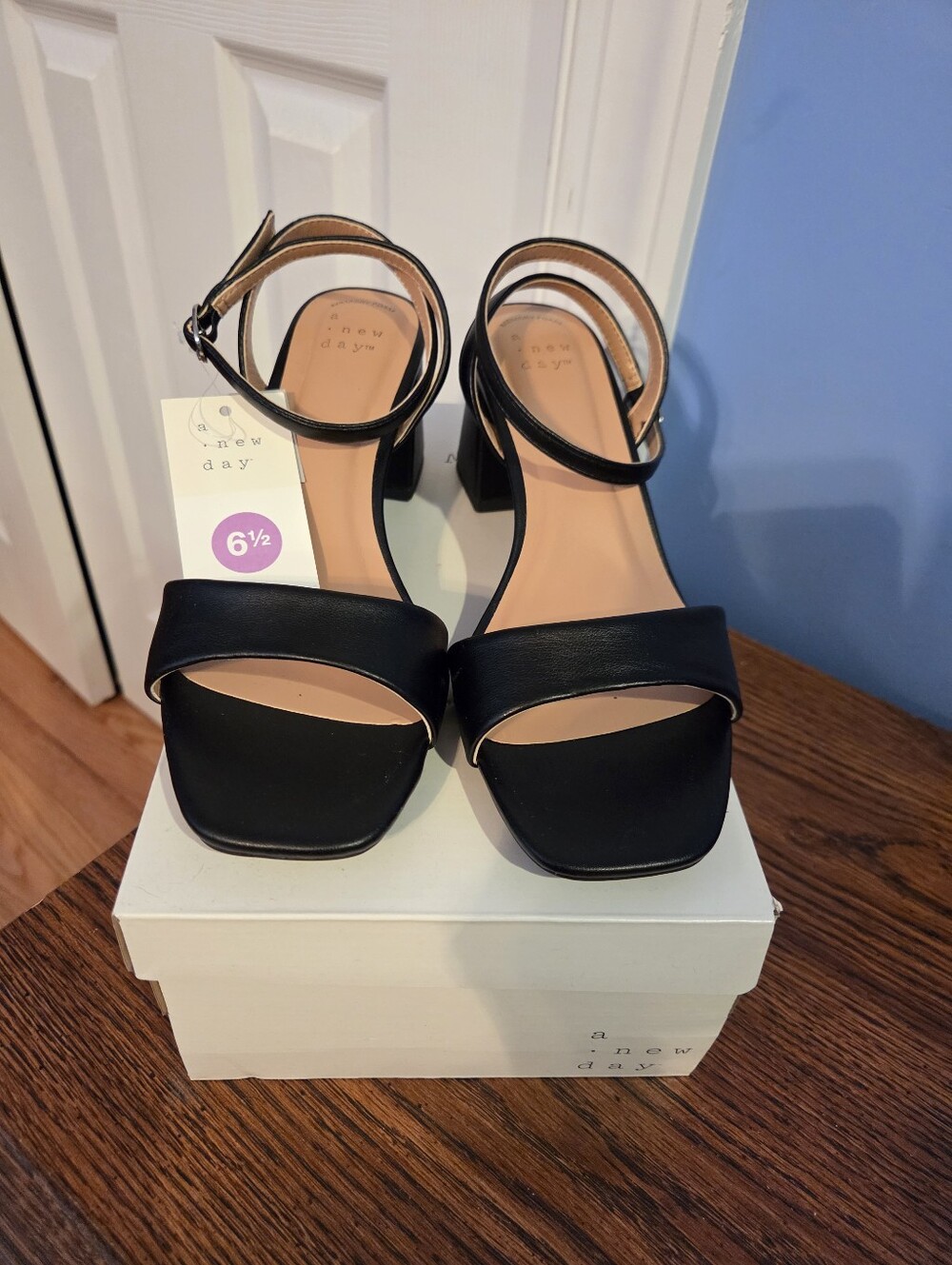 A New Day Black Block Heels Size 6.5